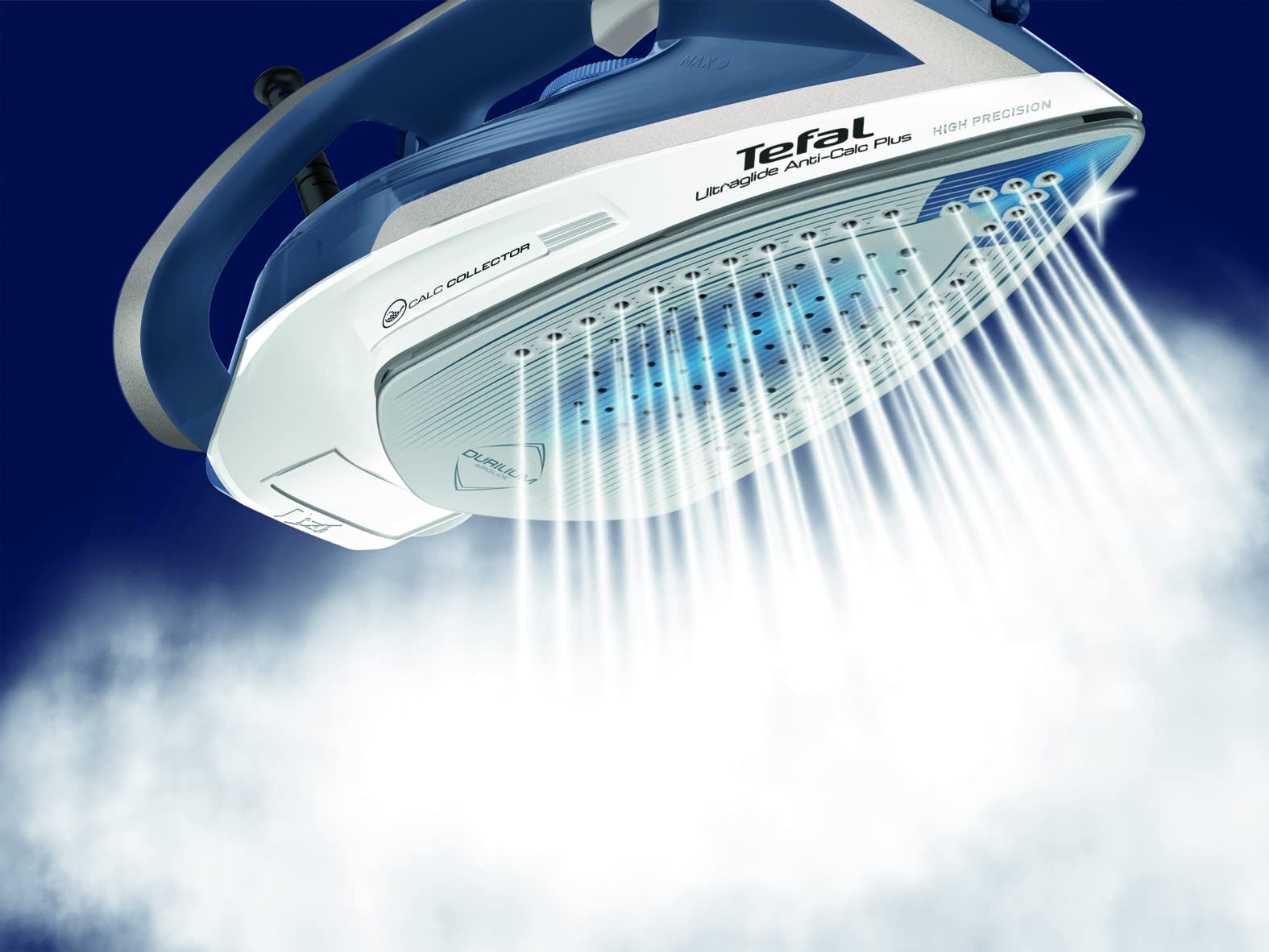 TEFAL Ultraglide Anti-Calc Plus Steam Iron, 270 ml, 2800 Watts, Blue/Silver, Plastic/Durilium Airglide, FV5820G0, 1 year warranty (OPEN BOX) TEFAL Ultraglide Anti-Calc Plus Steam Iron, 270 ml, 2800 Watts, Blue/Silver, Plastic/Durilium Airglide, FV5820G0, 1 year warranty (OPEN BOX)